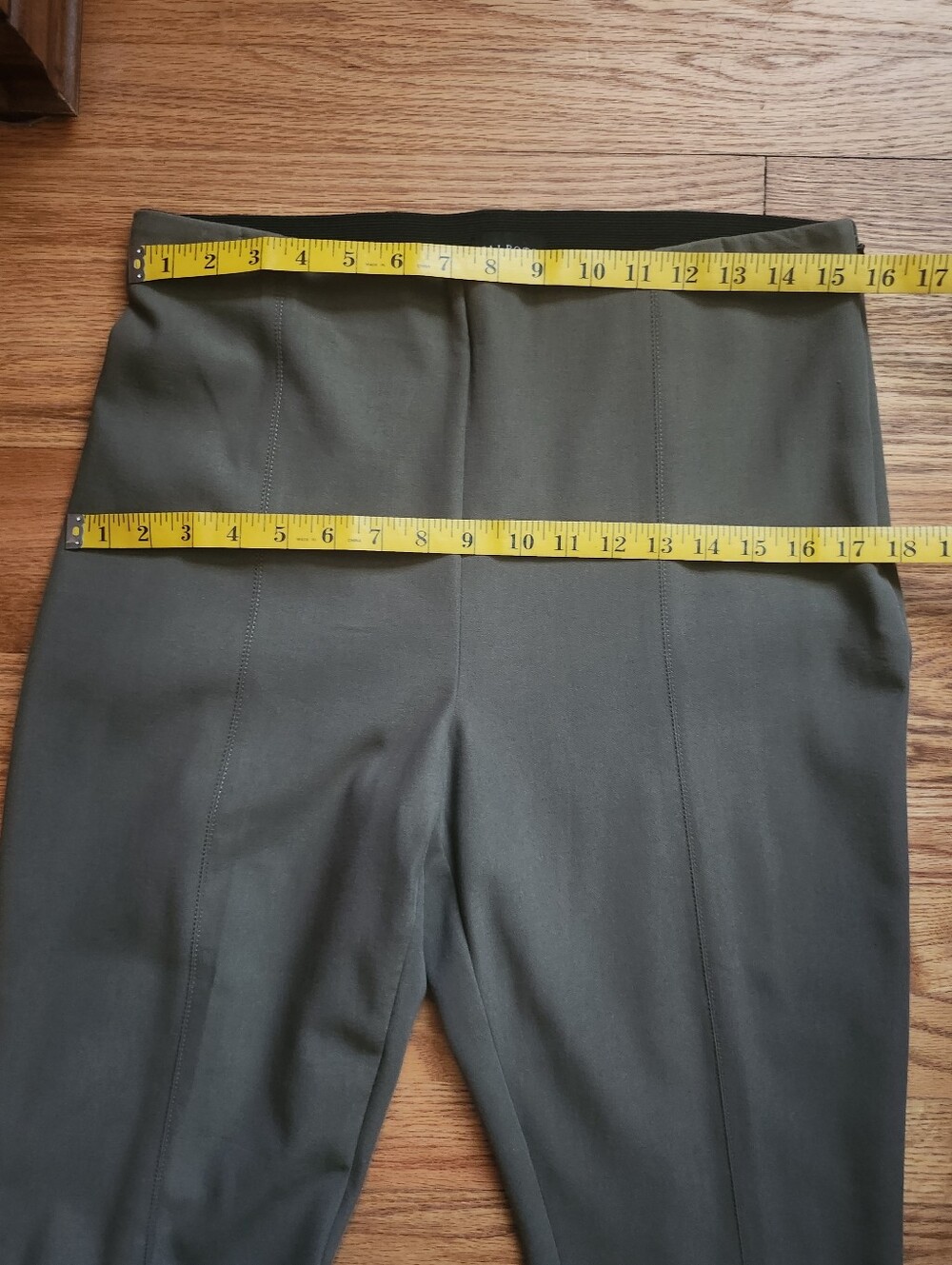 Talbots Portland Pants Slim Leg Cotton Blend Olive Green Size 12 - Picture 12 of 14